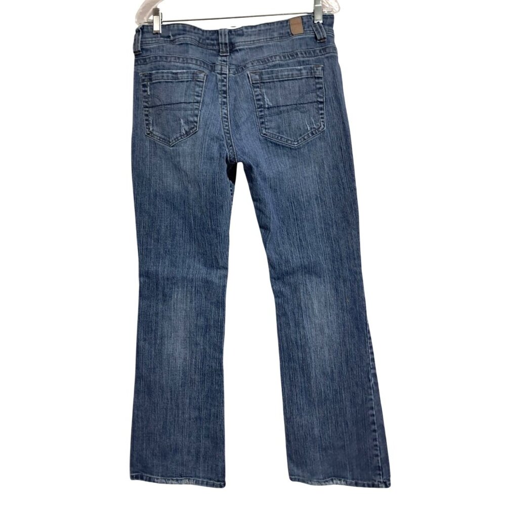 Y2K Maurices Morgan Distressed Bootcut Jeans Womens Size 11/12 Regular Blue Deni